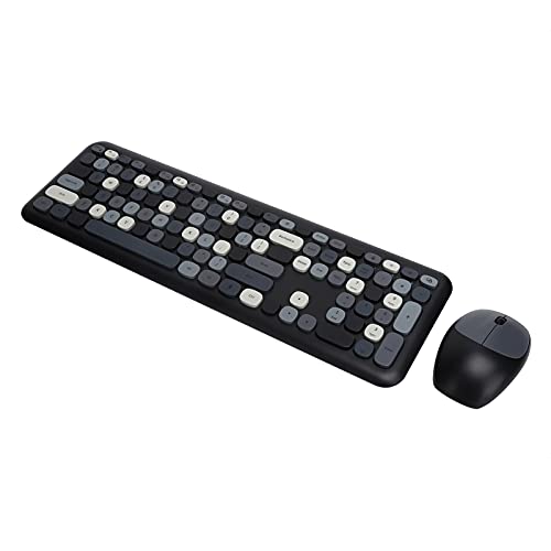 Cuifati 2.4G Wireless Keyboard Maus Set FN + Multimedia Composite-Taste Handgefühl Angenehm Schönes Aussehen (Ferris Hand 666 schwarz und grau gemischte Farbe) von Cuifati