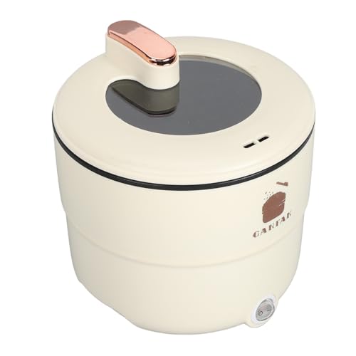 Cuifati 1,8 L Elektrischer Heißer Topf, Mini Tragbare Doppelschichten Anti -Verbricht -Anti -Stick -Kochkochtopf für Nudelnsuppe Gedämpft, für Schlafsäle und Büros (EU-Stecker) von Cuifati