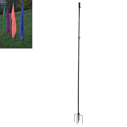 Cuifati 10 Ft Eingedickte Edelstahl -Gartenflaggenmast mit 5 -Stecker -Basis, Einstellbare Höhe Anti -Verwicklungsdesign Outdoor Fahnenmast Halter -Kit für die Gartendekoration von Cuifati