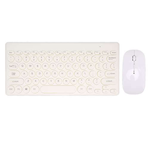 Cuifati 2,4 G Kabellose Tastatur- und Maus-Kombination, 78-Tasten-Midi-Tastatur und 4-Tasten-Maus, Leichte Schreibmaschinentastatur für das Büro (Weiß) von Cuifati