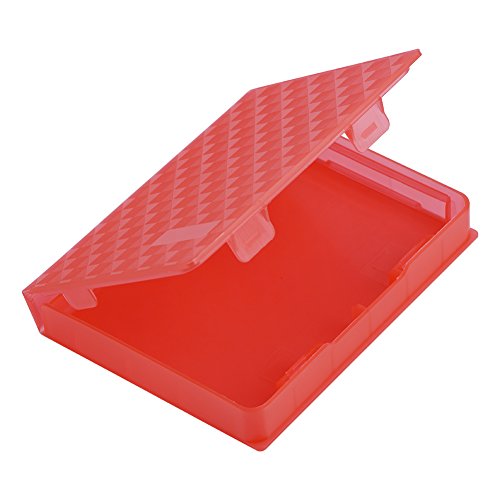 Cuifati 2,5-Zoll-HDD-Aufbewahrungsbox Antistatische Festplatte Staubdichtes, Rutschfestes, Verschleißfestes PP-Material (Rot) von Cuifati