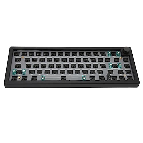 Cuifati 67 Tasten DIY Mechanische Tastatur Gaming RGB Kabellose Mechanische Tastatur & Typ C Kabelgebundene Barebones Tastatur Unterstützt Kabellosen/kabelgebundenen Modus ohne Tastenkappe (Schwarz) von Cuifati