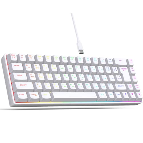Cuifati 68 MECHTE Kabelgeboten Mechanische Tastatur mit RGB -Hintergrundbeleuchtung, Russischer Englischer Dual -Sprach -Tastatur, Typ C Kabel -Computertastatur für Desktops und Laptops (Weiß Cuifati 68 MECHTE Kabelgeboten Mechanische Tastatur mit RGB -Hintergrundbeleuchtung, Russischer Englischer Dual -Sprach -Tastatur, Typ C Kabel -Computertastatur für Desktops und Laptops (Weiß von Cuifati
