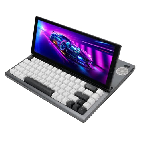 Cuifati 68 Tastenmechanische Tastatur mit 12,3 in Touchscreen, Verdrahtete RGB Backlight -Gaming -Tastatur mit Laptop -Bildschirm -Extender, Heißer Swappable, Gelbschalter für (EU-Stecker) von Cuifati