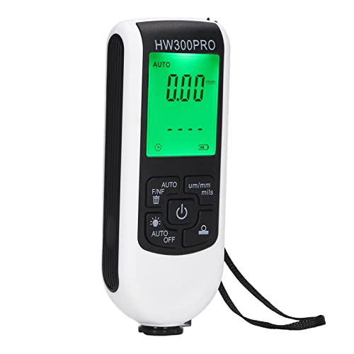 Cuifati ABS-Digitalbeschichtendicke, Industrialfarbenmesser mit Tragbarem Seilautomatikabschaltfunktion, für Gebrauchte Autolacktiefenmesser mit Display, 0-2000um (WHITE) von Cuifati