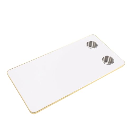 Cuifati Bootte -Tischplatte, Einfach zu Reinigen RV -Tischplatte mit 2 Tasse Halter 31.49x15.74in Modisch für Trailer Yacht Deck Deck (White) von Cuifati