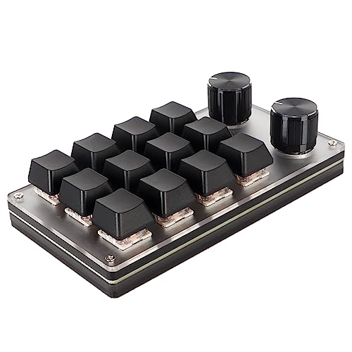 Cuifati Einhändige Makromechanische Tastatur, Tragbare -Gaming-Tastatur, Voll Programmierbare Tasten, Rote Schalter, DIY Programmierbare Verknüpfung, Benutzerdefinierte (12 von Cuifati