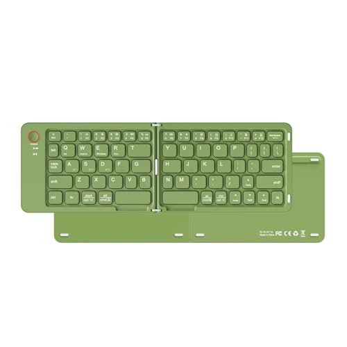 Cuifati Faltbare Bluetooth -Tastatur - Ultra Schlank, Tragbar, Taschengröße, 67 Tasten Wiederaufladbare Drahtlose Reise -Reise -Tastatur für Android -Smartphone -Tablet -Laptop (Green) von Cuifati