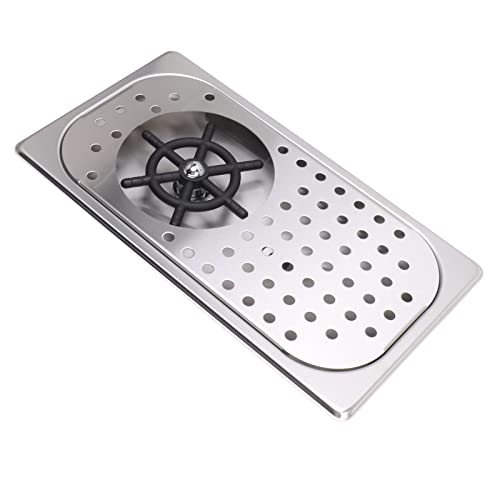 Cuifati Glasspüler, 304 Edelstahl Pitcher Rinser Cup Waschmaschine mit Drain Tropf Tablettschlauch, Einfach zu Installieren für Home Kitchen Hotel Bar Café Café (Edelstahlfarbe A) von Cuifati