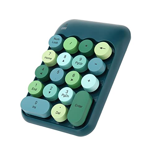 Cuifati Kabellose Numerische Tastatur, 18 Tasten, Retro-Farbe, Runde Tastenkappen mit USB-Empfänger, Multifunktional, Schön, Automatischer Ruhezustand, Kompatibel für Laptop, von Cuifati