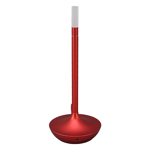 Cuifati Kabellose Tischlampe, Innovative Flammenlose Kerzenlampe, Touch-Steuerung, 3 Helligkeitsstufen Dimmbar, Minimalistische Metall-Ambientelampe f¨¹r (Rot) von Cuifati