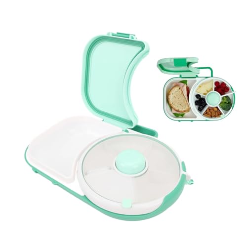 Cuifati Kinder-Lunchbox mit Kleinem Snack-Kreisel – Snack-Behälter-Box-Set mit Handschlaufe, 2-in-1 Wiederverwendbarer Lunchbehälter Im Stil, 5 Kleine + 1 Großes Sandwich-Fach von Cuifati