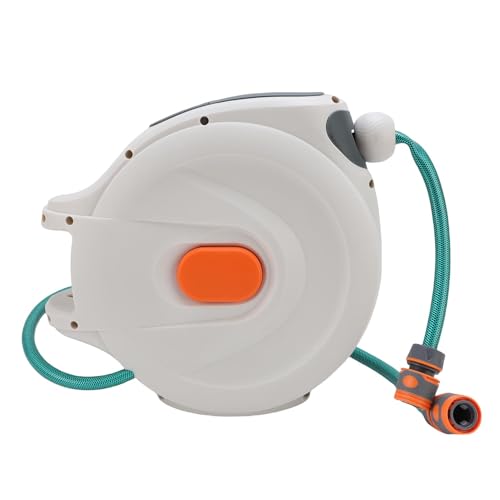 Cuifati Küste des Einziehbaren Wasserrohrs, Multifunktionales Sprühgerät für Gartenrohr mit Automatischem Rückspulen, um das Auto zu Waschen (20 m / 65,6 Fuß) von Cuifati