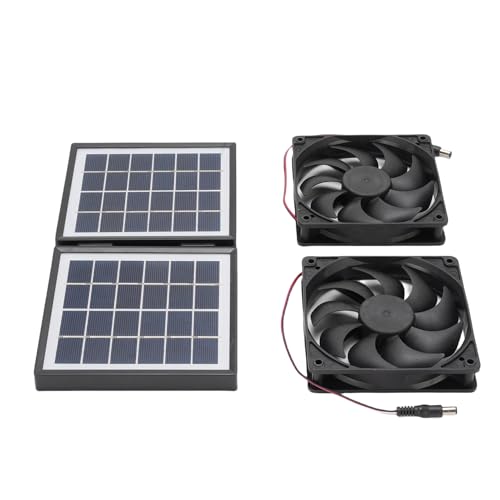Cuifati Lüftungsventilator, Kirschpanel Falten für 2x5w Regnerisch -proof -Abluftventilatoren für den Outdoor (BLACK) von Cuifati
