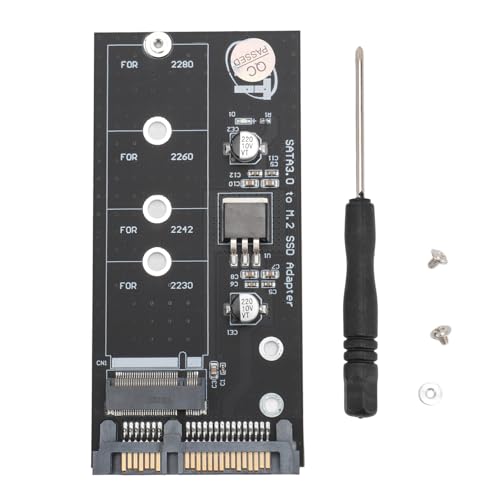 Cuifati M.2 NGFF zu SATA Adapterkarte, B & M Key SSD Konverter, 6 Gbit/s M.2 NGFF 2280 2260 2242 2230 M.2 NGFF SSD zu 2,5 Zoll SATA Treiber Konverter, Computerzubehör von Cuifati
