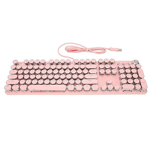 Cuifati Mechanische Gaming-Tastatur, 104 Tasten Kabelgebundene Computertastatur - Punk-Tastenkappe, 9 Monochromatische Modi, Kompakte Größe - Tragbare Spieltastatur für PC und (902-7 von Cuifati