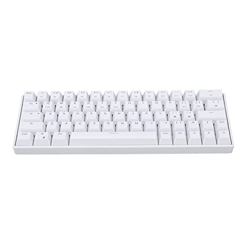 Cuifati Mechanische Gaming-Tastatur mit 64 Tasten, 2,4 G, Kabelgebunden, Mechanische Gaming-Tastatur, RGB-Hintergrundbeleuchtung, Kabelgebundene Computertastatur mit (Roter Schalter) von Cuifati