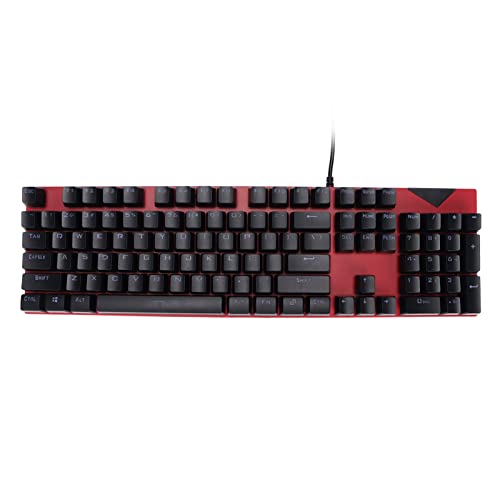 Cuifati Mechanische Tastatur mit 104 Tasten, Ultraflache USB-Gaming-Tastatur, Computer-PC-Tastatur, Multimedia-Tasten, Zweifarbige Injektionstastenkappe, für Win XP, für Win 7, für Win von Cuifati