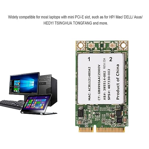 Cuifati PCI-E-WiFi-Karte, Professionelle 2,4G + 5G-Dualband-PCI-E-WiFi-WLAN-Karte, Hochwertige Leiterplattenplatine mit -Gehäuse für/MAC//Acer von Cuifati