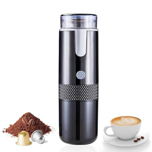 Cuifati Tragbare Espressomaschine, Automatische Kleine Kaffeemaschine, Kompatibel mit Kaffeekapseln und Gemahlenem Kaffee, Wiederaufladbare Mini-Kaffeemaschine mit Segmentierter von Cuifati