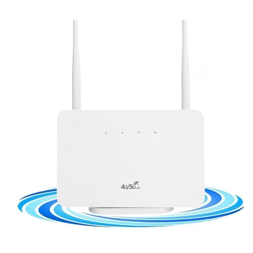 Cuifati Tragbarer 4G-WLAN-Router, SIM-Karten-Unterstützung, LAN-Anschluss, kompatibel (EU-Stecker) von Cuifati