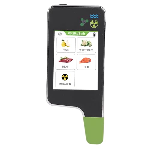 Cuifati Tragbarer Nitrat-Tester, Kapazitiven Touchscreen Schneller und Präziser Bildschirm von Lebensmittelstrahlungsdetektor 0-9999 Mg/Kg Sondenerkennung für Obst und Gemüse (BLACK) von Cuifati
