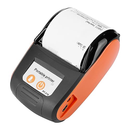 Cuifati Tragbarer -Thermodrucker, Kabelloser 58-mm-Belegdrucker 110 Bis 240 V, Unterstützung für IOS Win, Hohe Effizienz, Klares Drucken, Smartphone-Steuerung (Orange) von Cuifati