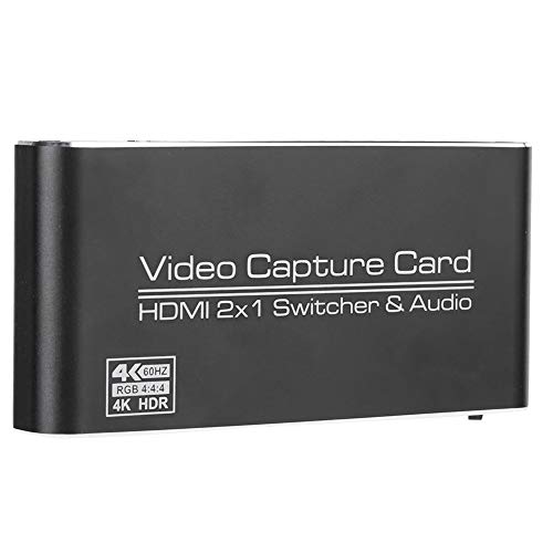 Cuifati Videoaufnahmekarte, 4K HDMI auf USB 3.0-Aufnahmekartengerät Audio Recorder Box-Gerät, für Spielaufzeichnung, Live-Streaming-Übertragung von Cuifati