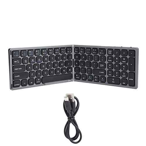 Faltbare Bluetooth-Tastatur Drahtlos Ultradünn für IOS- / Android- / Windows-Computer Tragbare Bürotastatur für Den Außenbereich(Eisengrau) von Cuifati