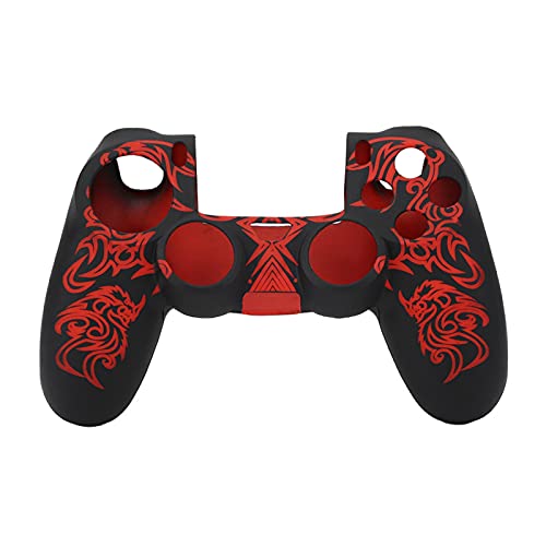 Gamepad-Controller-Abdeckung, rutschfeste Silikon-Abdeckung für -Controller, Abdeckungen für, Bietet EIN Komfortableres Erlebnis, Schutzzubehör für -Controller(Black+red) von Cuifati