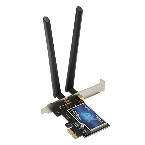 Cuifati Gigabit-Ethernet-PCI-Express-Netzwerkkarte, 2,4 G 5,8 G Dualband, Bis zu 1800 Mbit/s, PCIe-Ethernet-Karte mit Antenne, BT5.2-Verbindung, Unterstützt PCI Ex1, X4, X8, X16, für von Cuifati