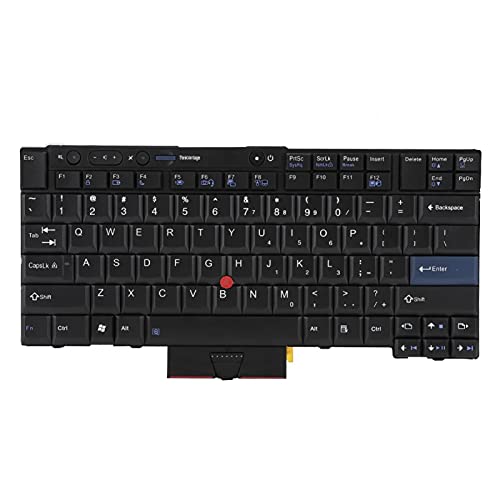 Cuifati Hochempfindliche Ergonomische Desktop-Tastatur Ersetzen, UK-Layout Passend für Lenovo IBM T410 / T410S / T400S / T520 / T420 / X220 / T510 / W510-Serie - Schwarz von Cuifati