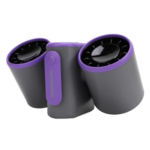 Hüftventilator, Gürtelventilator, Tragbarer Clip-Ventilator mit 8000-mAh-Akku, 15 Stunden Betriebszeit, Dual-Head-USB-Turbo-Ventilator mit LED-Licht, 3 Geschwindigkeiten, Starker von Cuifati