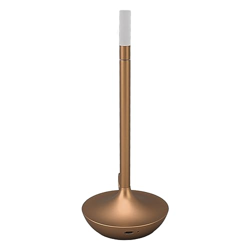 Cuifati Kabellose Tischlampe, Innovative Flammenlose Kerzenlampe, Touch-Steuerung, 3 Helligkeitsstufen Dimmbar, Minimalistische Metall-Ambientelampe für (GOLD) von Cuifati