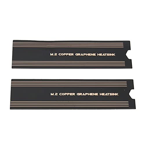 M.2 PCIE NVME SSD Graphen-Beschichtung, Vollständiger Kupfer-Kühlkörper, SSD-Kühler mit Wärmeleitendem Kleber für Laptop-PC, NGFF-Solid-State-Disk-Kühler (2 Stück Kupferfolien-Graphen-Kühlkörper) von Cuifati