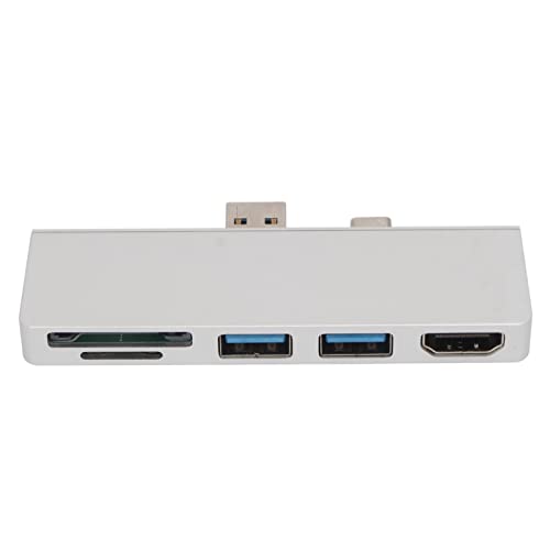 Cuifati USB-C-Dockingstation für Pro 7, 5-in-2-Dock-Konverter-Adapter, Laptop-Hub mit 2 USB3.0 (5 Gbit/s), HDMI-Adapter 4K, SD-TF-Kartenleser-Steckplatz, Kompatibel für Win 10 8 7 von Cuifati