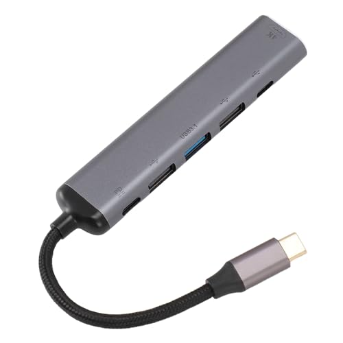 USB-C-auf-HDML-Multiport-Adapter, 6-in-1-USB-C-auf-4K@60HZ-HDML-Adapter, USB3.0, 2xUSB2.0-Anschlüsse, USB C, 100-W-PD-Ladeanschluss, für Book 2 für S23 für Pixelbook USB-C-auf-HDML-Multiport-Adapter, 6-in-1-USB-C-auf-4K@60HZ-HDML-Adapter, USB3.0, 2xUSB2.0-Anschlüsse, USB C, 100-W-PD-Ladeanschluss, für Book 2 für S23 für Pixelbook von Cuifati