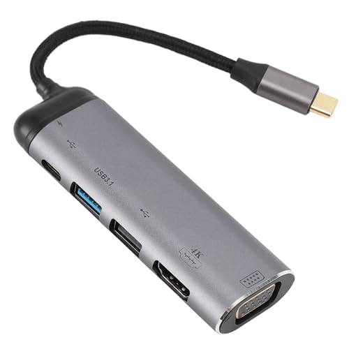 USB-C-auf-HDML-VGA-Adapter Multiport, 6-in-1-USB-C-Hub mit 100 W Stromversorgung, 4K HDML, 1080P VGA, 2xUSB3.0-Anschlüsse, USB-C-Anschluss Kompatibel für für USB-C-auf-HDML-VGA-Adapter Multiport, 6-in-1-USB-C-Hub mit 100 W Stromversorgung, 4K HDML, 1080P VGA, 2xUSB3.0-Anschlüsse, USB-C-Anschluss Kompatibel für für von Cuifati