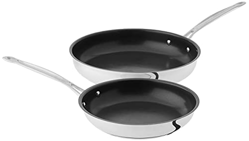 Cuisinart 722-911NS Chef's Classic Stainless Nonstick 2-Piece 9 and 11-Inch Skil 22,9 cm & 27,9 cm Pfannenset, Schwarz und Silber | Edelstahl von Cuisinart