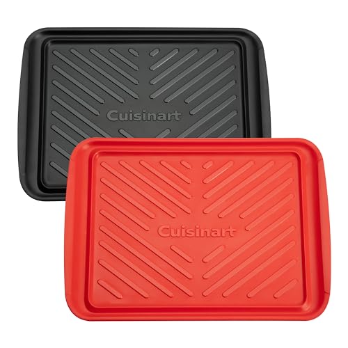 Cuisinart CPK-200 Grilltabletts zum Vorbereiten und Servieren, Schwarz und Rot, groß, 17 x 10 5 von Cuisinart