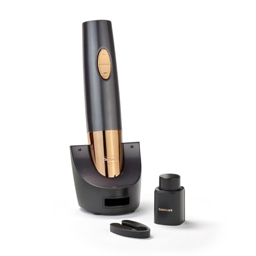 Cuisinart Wiederaufladbarer automatischer Weinöffner mit Vakuumversiegler | Flaschenöffner mit Korkenzieher | bis zu 80 Flaschen | Integrierter Folienschneider | Geschenk für Weinliebhaber | Schwarz von Cuisinart