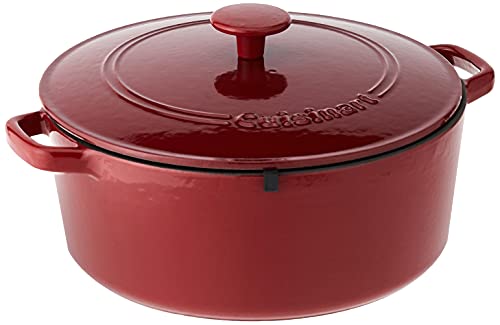 Cuisinart Chef's Classic Kasserolle, emailliertes Gusseisen, rund, 7 Quart, Kardinalrot von Cuisinart