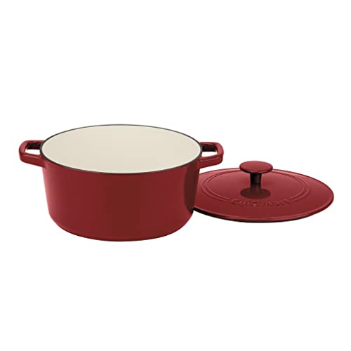 Cuisinart Chef's Classic Schmortopf aus emailliertem Gusseisen, rund, mit Deckel, Kardinalrot von Cuisinart