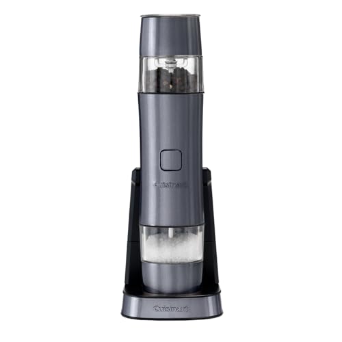 Cuisinart Elektrisches Salz- und Pfeffermühlen-Set | Wiederaufladbare Gewürzmühle | Keine Batterien erforderlich, 20 Minuten Ladezeit | Messkappe | Einstellbare Mahleinstellungen | Blau von Cuisinart