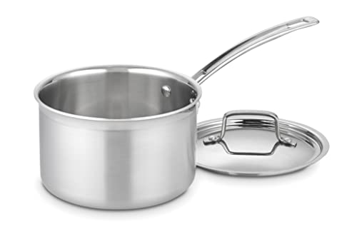 Cuisinart MCP193-18N Multiclad Pro, 3-lagig, Edelstahl Bratpfanne, Stielkasserolle mit Deckel von Cuisinart