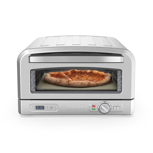 Cuisinart Pizzaofen | Für benutz im Innenbereich | Holzofengeschmack in 5 Minuten | Pizzaset enthalten: Pizzaschieber, schneider, Stein und Tiefeform | Einstellbare Zeit und Temperatur bis 400°C von Cuisinart