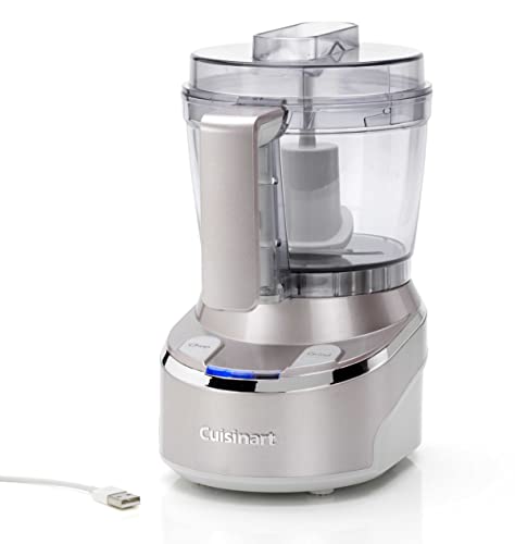 CUISINART RMC100E Mini-Zerkleinererer, kabellos, Li-Ion-Akku, USB-Ladegerät, spülmaschinenfestes Zubehör, Leuchtanzeige für Batteriestand, Pearl von Cuisinart