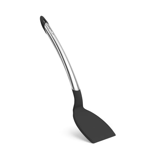 CUISIPRO ELEGANCE Pfannenwender aus satiniertem Edelstahl | 32 cm | Schwarz | Antihaft Pfannenwender Silikon | Hitzebeständigkeit bis zu 220°C | Pfannenwender Edelstahl Spülmaschinenfest | CUISIPRO ELEGANCE Pfannenwender aus satiniertem Edelstahl | 32 cm | Schwarz | Antihaft Pfannenwender Silikon | Hitzebeständigkeit bis zu 220°C | Pfannenwender Edelstahl Spülmaschinenfest | von Cuisipro