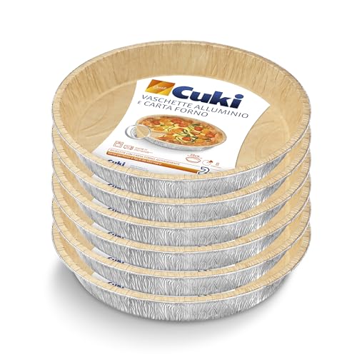 Cuki Tabletts aus Aluminium, gepaart mit Naturofen, 2 in1, 8 Portionen, rund, [TCA10G] – 6 Packungen mit 2 Stück von Cuki