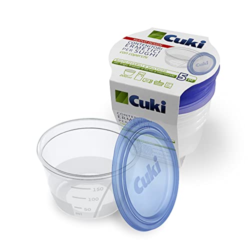 Cuki Frischhaltedosen für Saucen, transparent, 5 Stück (1 Packung) von Cuki